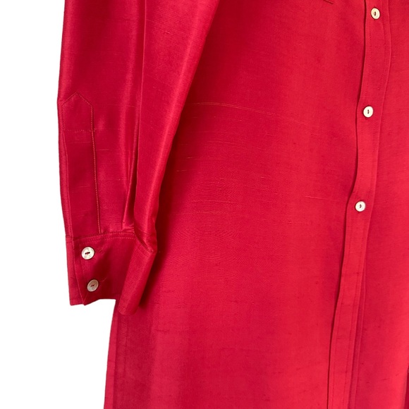 Allison Taylor Silk button up shirt dress tunic size large - Picture 3 of 6